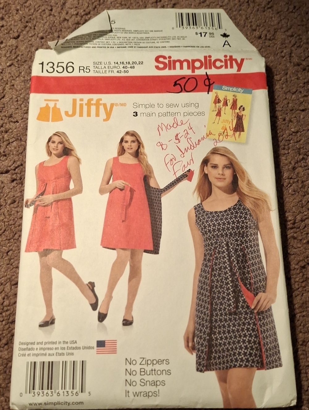 1356 Simplicity Pattern